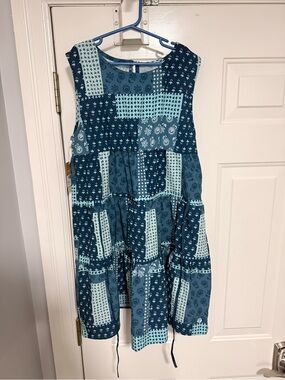 Patchwork activewear dress / bathing suit coverup